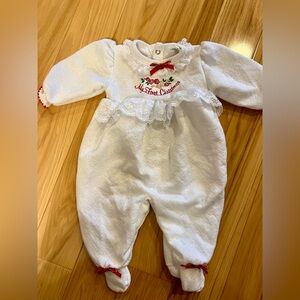 Baby girls first Christmas pajamas